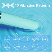 Load image into Gallery viewer, Mini Vibrator Bullet Vibrator Sex Toys Bullet Massager Discreet Vibrator with 10 Vibration Modes Waterproof Precision Cultural Stimulation for Couple Man Woman Gift Pleasure (Turquoise)
