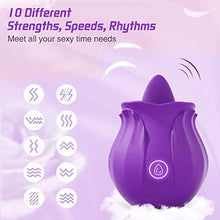 Load image into Gallery viewer, Rose Sex Stimulator for Women Rose Toy for Woman Clitoral Nipple Stimulator G-Spot Vibrator with 10 Modes Sex Toys for Female Adult Purple-S803T
