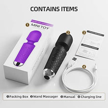 Load image into Gallery viewer, Personal Sexual Massager Rechargeable Vibrate Sex Wand Massage Waterproof Silicone Clitoras Stimulator Vibrator with 20 Vibration Modes and 8 Speeds Adult Sex Toy Massage for Female (Small, Black)
