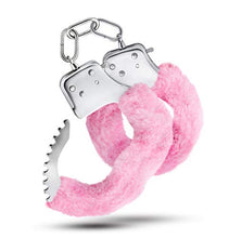 Load image into Gallery viewer, Temptasia by Blush - Pink Faux Fur Metal Hand Cuffs Realistic - Double Lock Adjustable Wrist Restraints with Keys and Safety Release - Heavy Duty Fantasy Bondage BDSM Kinky Couples Sex Toy
