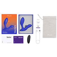 Load image into Gallery viewer, We-Vibe Vector + Vibrating Butt Plug - Male Prostate and Perineum Massager Toy - Remote Anal Toy for Men Couples - App &amp; Remote Controlled - Flexible - Silicone Sex Toys for Adults - Royal Blue

