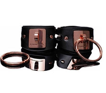 Load image into Gallery viewer, Pleasure Collection Adjustable Handcuffs - Black/Rose Gold
