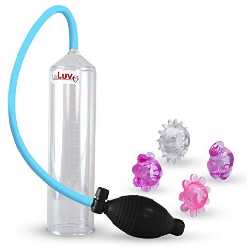 LeLuv Vacuum Pump Easyop Bgrip Ball Handle Bundle with 4 Jelly Rings