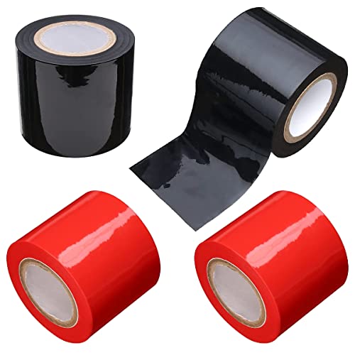 AKStore Fetish SM Adult Toy Sex Restraint Bondage Tape Static Electrostatic Tape (4 PCS-Black+Red)