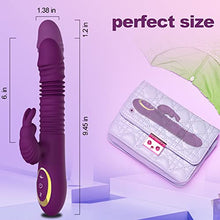 Load image into Gallery viewer, Thrusting Rabbit Vibrator for Women, TYFURENA G Spot Rotating Dildo Vibrator with 6 Thrust Action 10 Vibration, Heating Stimulator for Clitoral Anal Play, Rechargeable Silicone Adult Sex Toy
