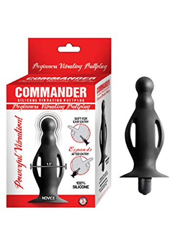 Nasstoys Commander Beginners Silicone Vibrating Buttplug, 4.5 Inch, Black