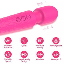 Load image into Gallery viewer, Geekin Around LLC Presents Rechargeable Vibrator - 20 Patterns &amp; 8 Speeds - G-Spot Vibrator Clit, Sex Toys, Vibrator for Women Pleasure, Quiet &amp; Small Vibrator, Dildo, Personal Wand Massager, (Black)
