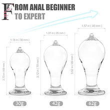 Load image into Gallery viewer, Fantasy Lover 3 Pcs 3 Size Crystal Anal Butt Plugs Mushroom Shaped Training Set Sex Toys Unisex Sex Gifts Things for Beginners Couples Large/Medium/Small
