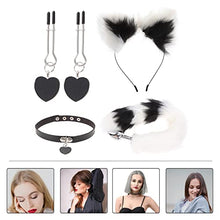 Load image into Gallery viewer, Women Fluffy Fox Set with Fox Tail Butt Plug Collar Nipple Ring and Plush Fox Ear Headband Faux Fur Cat Cosplay Toy Flirting Pleasure Game Toy
