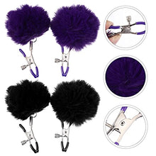 Load image into Gallery viewer, Healifty 2 Pairs Breast Nipple Clamps Clip Pompom Ball Nipple Shield Fur Ball Women Nipple Rings for Women Female Couple Party Favors Supplies
