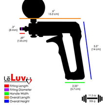 Load image into Gallery viewer, LeLuv Maxi Blue Plus Vacuum Gauge Penis Pump Bundle with Premium Silicone Hose, Black TPR Seal and 4 Sizes of Constriction Rings Vibrating 9 inch x 2.125 inch Cylinder
