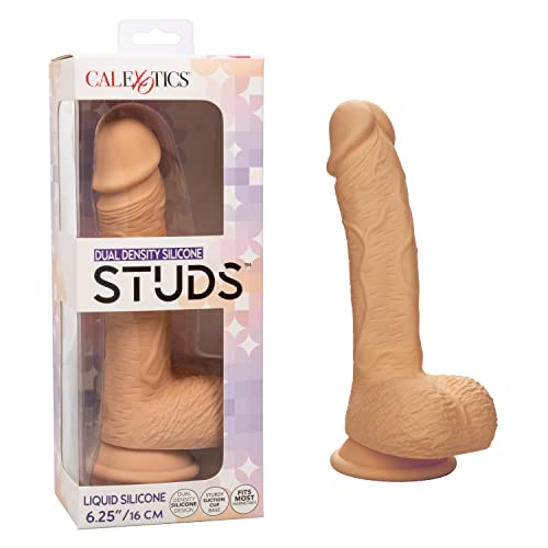 CalExotics Dual Density Silicone Studs 6.25 Inch Realistic Dildo with Suction Cup - Ivory - SE-0255-25-3