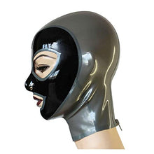 Load image into Gallery viewer, Sexy Latex Head Cover Black leather Latex HeadMask Latex Hood for Party Club Wear Role Play ,Zipper Open
