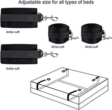 Load image into Gallery viewer, Bondaged Kit Adult Bed Restraint Set Sex Hand Restraining for Adults Couples Bed Bondaged Restraints Neck to Wrist Soft Cuffs Sexy Strap for Couples Bed Ties Wrist and Ankle Toys Sweaters F27
