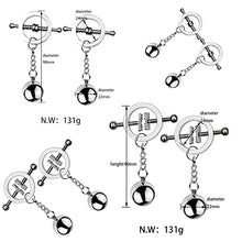 Load image into Gallery viewer, Fotrsta Adjustable Weight Metal Nipple Clamps for Men Women,Non-Piercing Metal Stimulator Nipple Clips,Nipple Clamps (D)
