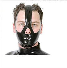 Load image into Gallery viewer, Sexy Latex Head Cover Black Latex HeadMask All Inclusive Latex Hood, Zipper Open for Party Club Wear Role Play
