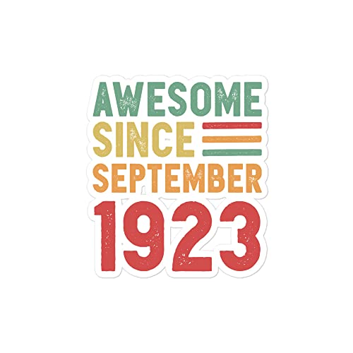 Qwerty Designs Awesome Since September 1923 100th Birthday Gift Sticker