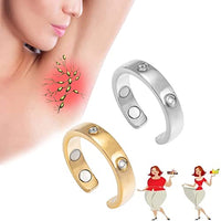 Bonwuno Lymphatic Drainage Magnetic Ring, 2Pcs Magnetic Lymph Detox Ring, Open Finger Ring Magnetic Rings for Men Women