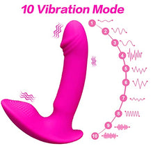 Load image into Gallery viewer, ERUN Silicone Vibrating Anal Beads Butt Plug Wearable Vibrator Mimic Finger Sam Quiet Panty Vibrator 10 Vibration G Spot Vibrator, Sex Toys for Adult Women (Pink)
