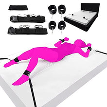 Load image into Gallery viewer, New BDSM for Adult Couple Sex Restraintant Set Adjustable Sexy Straps Blindfold Game Women Chain Wrist Handcuff Restraints Bondaged kit Couple, Bed Strap-black-001, 8.42 Foot
