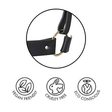 Load image into Gallery viewer, Bijoux Indiscrets Maze Choker with Leash - Vegan Leather Bondaged Collars for Women with Chain Leash - Black Choker Necklace for Women - Sex Collars and Chokers with Leash - BDSM Collar Leash Set
