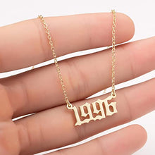 Load image into Gallery viewer, xinghaikuajing Personalize Year Number Necklaces for Women Custom Birthday Gift from Year 1980 to 2020 1998
