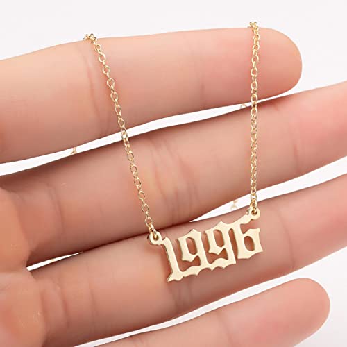 xinghaikuajing Personalize Year Number Necklaces for Women Custom Birthday Gift from Year 1980 to 2020 1998