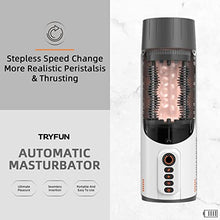 Load image into Gallery viewer, TRYFUN Male Masturbator Men Sex Toy with Telescopic 10 Thrusting Wriggling Modes Quick Heating Electric Male Sleeve Stroker Black

