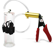 Load image into Gallery viewer, LeLuv Ultima Vibrating Penis Pump Red Ergonomically Padded Silicone Grips 9 inch Length Kit - 2.875 inch Cylinder Diameter
