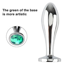 Load image into Gallery viewer, Anal Butt Plug, 3Pcs Set Safety Metal Anal Butt Plug Sex Toy with Crystal Diamond Beginner Anal Toy for Adult Unisex (Green)
