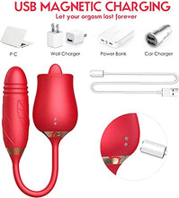 Load image into Gallery viewer, The Rose Sex Toy Vibrator for Women,3 in 1 Clitoris Vibrators G-Spot Stimulator for Couples and Lovers Pleasure,Magnetic Rechargeable Personal Wand Massager,Adult Sex Toys Games (Tongue Licking)09
