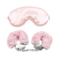 Load image into Gallery viewer, LANWAN Sleeping Mask Steel Handcuffs with 2 Keys Plush Handcuffs Double Lock for Sport Durable Cuffs Kit (Pink)
