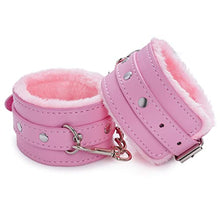 Load image into Gallery viewer, Adjustable Handcuffs Ankle Bracelets SM Adult Plush PU Leather Bondage Fetish Handcuffs Kit Cuff Restraint Set Sex Toy, Rbenxia Handcuff Restraints Adult Sex Toys Pink
