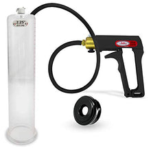 Load image into Gallery viewer, LeLuv Black Maxi Penis Pump Premium Silicone Hose Bundle with Soft Black TPR Seal 12 inch Length x 2.25 inch Diameter Cylinder
