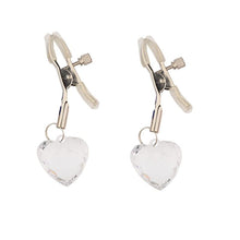 Load image into Gallery viewer, BKRS 1 Pair Nipple Clamps with Heart Ornaments, Decorative Nipple Jewelry for Daily Wearing or Couple Flirting, Nipple Clips for Women Pleasure (White)
