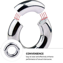 Load image into Gallery viewer, Healifty Penis Rings Delay Stainless Steel Lock Ring Men Delay Ejaculation Penis Ring Penis Restraint Supplies for Adult Men
