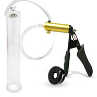 LeLuv Ultima Black Vacuum Penis Pump Ergonomic Silicone Grip w/TPR Sleeve - 12