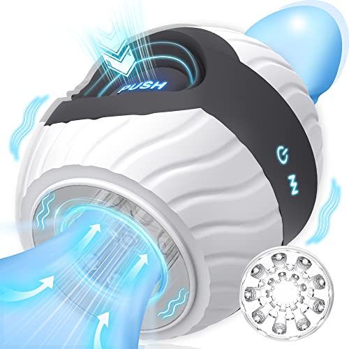 Sex Toys for Men Male Masturbator - Open-Ended Automatic Male Masturbators Adult Toys with 10 Vibration Modes Push Stimulator, Hands Free Male Stroker with 3D Textured Sleeve Sex Machine Men Sex Toy