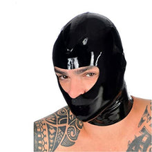 Load image into Gallery viewer, Sexy Latex Head Cover Black leather Latex HeadMask Latex Hood for Party Club Wear Role Play ,Zipper Open
