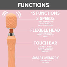 Load image into Gallery viewer, SXNSE Rechargeable Personal Wand Massager | 3 Speeds &amp; 15 Vibration Pattern | Touch Sensitive | Built-in Memory | Quiet, Compact, Powerful, Strong, Handheld | Perfect for Couples | Women (Peach)
