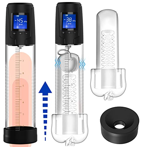 Automatic Penis Pump,Electric Vacuum Vibrating Penis Pump,Enlargement Extend Pump with 10 Vibrations 6 Sucking Modes Male Masturbators for Bigger, Stronger