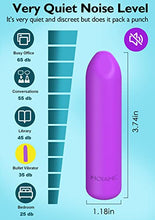 Load image into Gallery viewer, Small Bullet Vibrator for Women: Waterproof Mini Clit Vibrator with 10 Modes, Full Silicone Vibrating Finger Massager for G Spot Nipple, Female Rechargeable Lipstick Vibe Sex Toy, Purple
