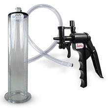 Load image into Gallery viewer, LeLuv Tyro Black Lightweight Penis Pump - 9 Inch Length by 2.125 Inch Diameter Seamless Untapered Acrylic Cylinder with Wide Flange Opening
