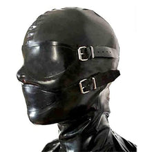 Load image into Gallery viewer, Latex Hood Rubber HeadMask,Latex Head Cover,Back Zipper,Natural latex Handmade for Unisex Cosplay Club Wear (XS)
