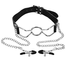 Load image into Gallery viewer, SOIMISS 1pc Stainless Toys Playing Toy Couple Sm Role Play on Neckband Leash Rings Gothic Plug Lovers Sexual Steel BDSM Clamp Opener Adults Breast Leather Metal Piercing
