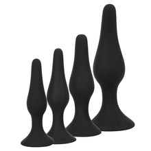 Load image into Gallery viewer, Black Silicone Watertight Male Exercise Plug Plugs (4 PCS) That Used for Women and Men
