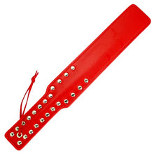 Load image into Gallery viewer, Leather Studded Spanking Bondage Paddle Black
