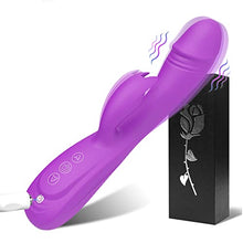 Load image into Gallery viewer, Rabbit Vibrator Sex Toy 3in1 Dildo for Women,7*7 Vibrators Modes CKSOHOT 8.46&#39;&#39; Liquid Silicone Sex Toy Dildos,IPX7 Fully Waterproof - Purple
