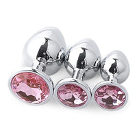 Wansan 3 Pcs Set Stainless Steel Jeweled Stimulation Toys for Adults Small/Medium/Large