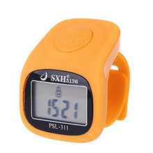 Load image into Gallery viewer, MING-BIN Finger Counter 6 Digital Finger Tally Counter 8 Channels with LED Backlight Time Chanting Prayer Silicone Ring Electronic Hand Counter (Color : Orange)
